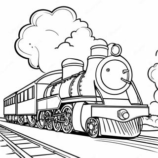 Colorful Steam Train Coloring Page 15361-12093