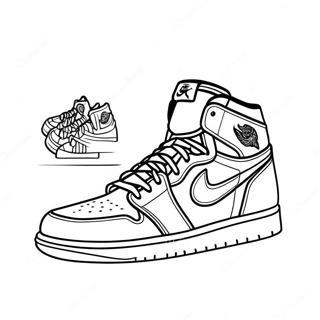 Classic Jordan 1 High Top Coloring Page 15381-12123