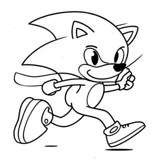 Pagina De Colorat Cu Sonic The Hedgehog Alergând Repede 15471-12187