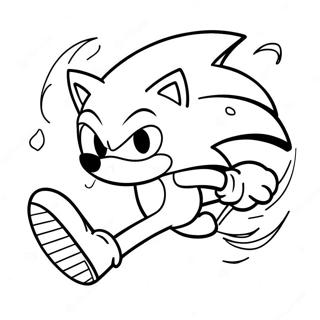 Pagina De Colorat Cu Sonic The Hedgehog Alergând Repede 15471-12188