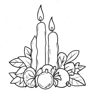 Festive Candle Decoration Coloring Page 15501-12205