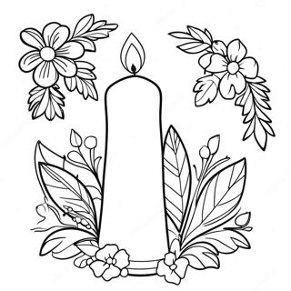 Festive Candle Decoration Coloring Page 15501-12206