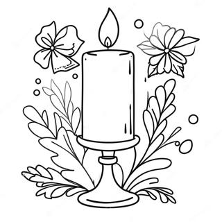 Festive Candle Decoration Coloring Page 15501-12207