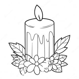 Festive Candle Decoration Coloring Page 15501-12208