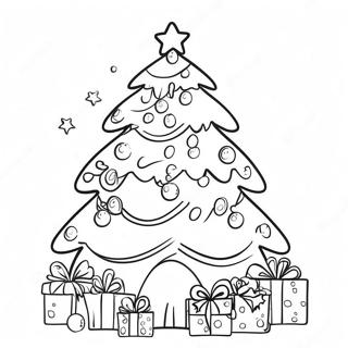 Festive Christmas Tree Coloring Page 15541-12253