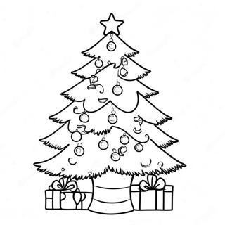 Festive Christmas Tree Coloring Page 15541-12254