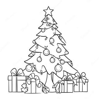 Festive Christmas Tree Coloring Page 15541-12255