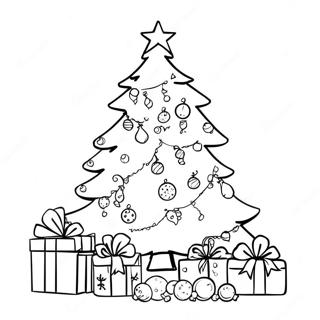 Festive Christmas Tree Coloring Page 15541-12256