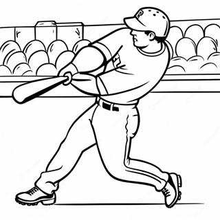 Texas Rangers Baseball Player Swinging Coloring Page 15561-12270