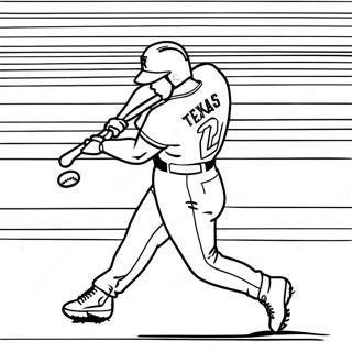 Texas Rangers Baseball Player Swinging Coloring Page 15561-12271