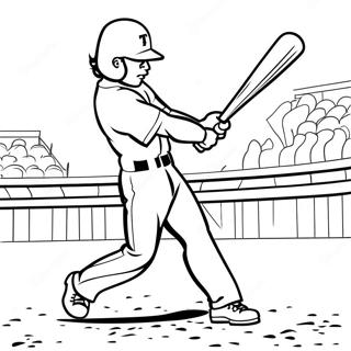 Texas Rangers Baseball Player Swinging Coloring Page 15561-12272