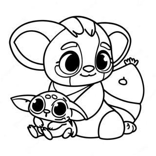 Stitch And Baby Yoda Coloring Pages