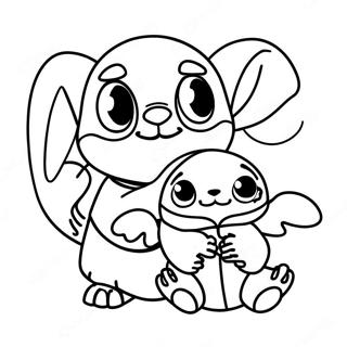 Stitch And Baby Yoda Coloring Page 15600-12284