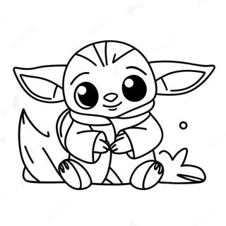 Cute Stitch And Baby Yoda Friends Coloring Page 15601-12295