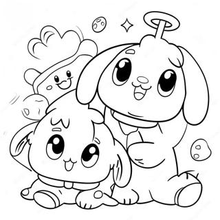 Adorable Cinnamoroll With Friends Coloring Page 15631-12317