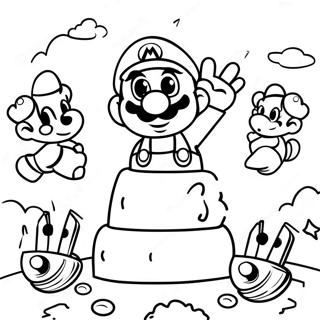 Mario Birthday Party Coloring Page 15640-12312