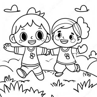 Happy Children Playing Together Coloring Page 15731-12397