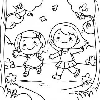 Happy Children Playing Together Coloring Page 15731-12400