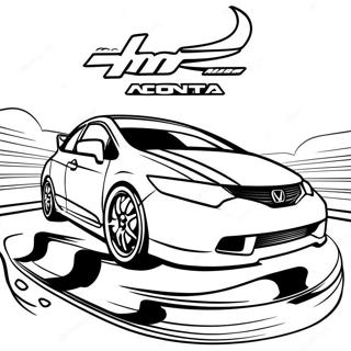 Sporty Honda Civic Racing Coloring Page 15851-12485