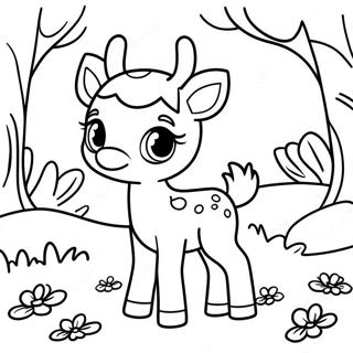 Cute Baby Deer In The Forest Coloring Page 15901-12530