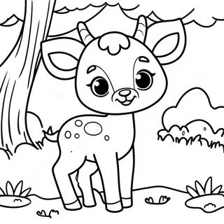 Cute Baby Deer In The Forest Coloring Page 15901-12532