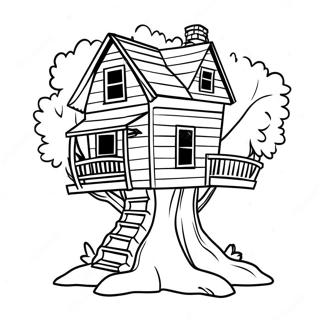 Tree House Coloring Pages