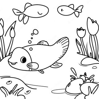 Catfish Swimming In A River Coloring Page 15940-12577