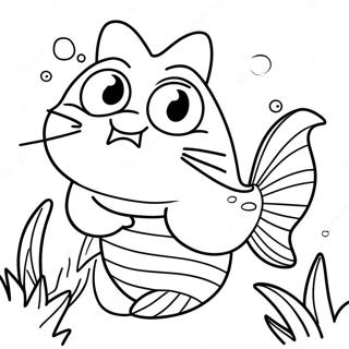 Funny Catfish With Big Eyes Coloring Page 15941-12563