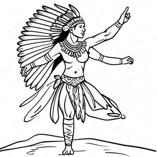 Traditional Native American Dancer Coloring Page 15971-12600