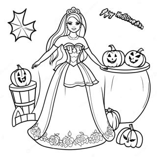 Barbie Halloween Coloring Page 15980-12591