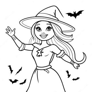 Spooky Barbie Witch Coloring Page 15981-12582