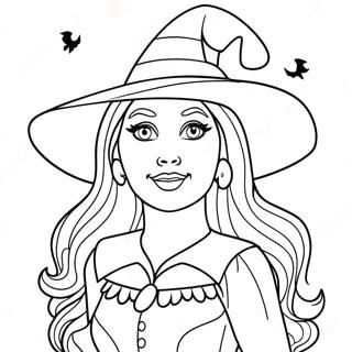 Spooky Barbie Witch Coloring Page 15981-12583