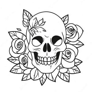 Love Skulls And Roses Coloring Pages