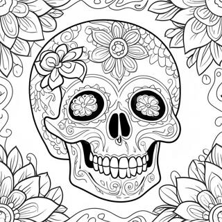 Love Skulls And Roses Coloring Pages