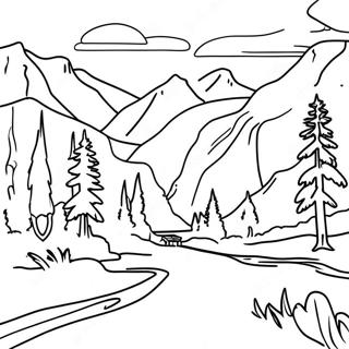 National Park Scenic Landscape Coloring Page 16110-12698