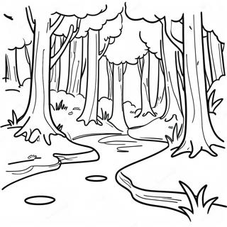 Serene Forest Landscape Coloring Page 16121-12706