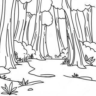 Serene Forest Landscape Coloring Page 16121-12707