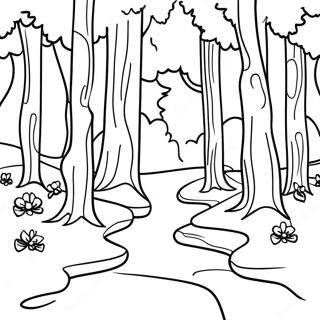 Serene Forest Landscape Coloring Page 16121-12708