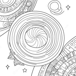 Colorful Galaxy With A Black Hole Coloring Page 16151-12738