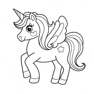 Cute Pink Unicorn Coloring Page 16171-12745