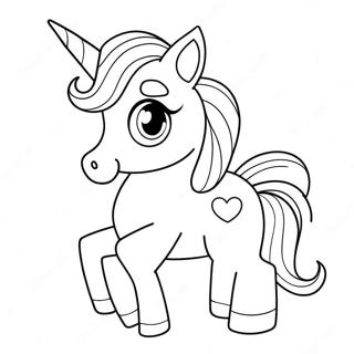 Cute Pink Unicorn Coloring Page 16171-12746