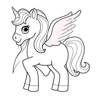 Cute Pink Unicorn Coloring Page 16171-12747