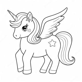 Cute Pink Unicorn Coloring Page 16171-12748