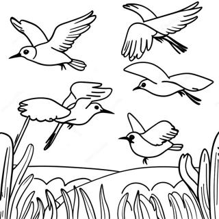 Migration Birds Flying Coloring Page 16190-12754