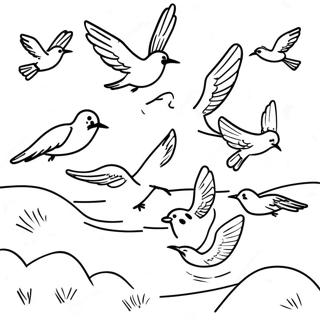 Migration Birds Flying Coloring Page 16190-12756