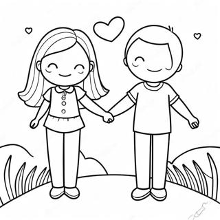 Boyfriend Girlfriend Cute Couple Coloring Pages