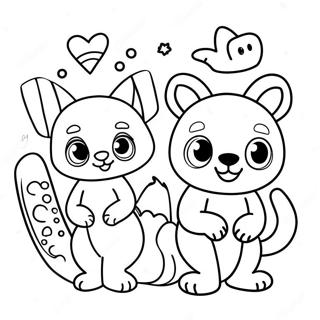 Sticker Coloring Page With Cute Animals 16290-12832