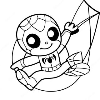 Cute Baby Spiderman Swinging Coloring Page 16301-12851