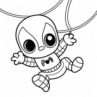 Cute Baby Spiderman Swinging Coloring Page 16301-12852