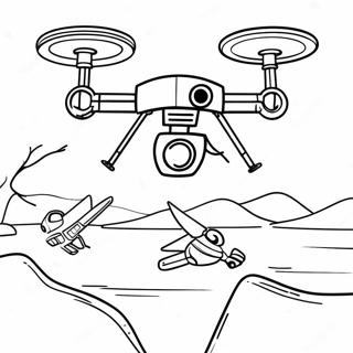 Murder Drones Battle Scene Coloring Page 16360-12900